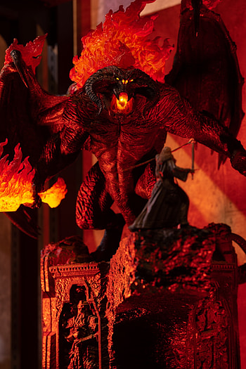 Gandalf, Balrog, Mesmerizing battle, Cinematic masterpiece HD phone wallpaper