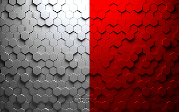 Flag of Bari, honeycomb art, Bari hexagons flag, Bari, 3d hexagons art, Bari flag HD wallpaper