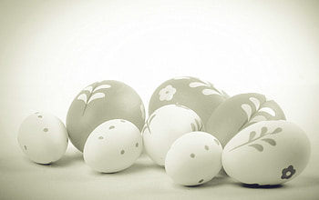 Easter, happy easter, happy life, black and white, two colors, eggs HD wallpaper