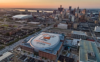 Detroit Skyline, Travels, Little Caesars Arena, Red Wings pride HD wallpaper