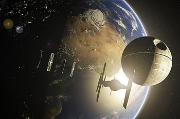 TIE Fighter, Death Star (Star Wars) HD wallpaper