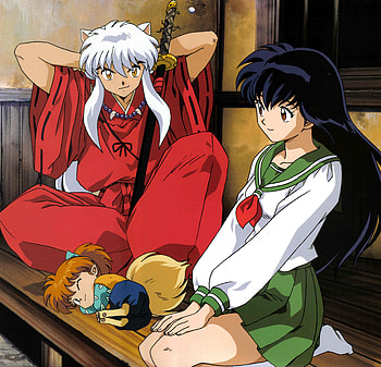 Inuyasha, kagome, and shippo, inuyasha, shippo, kagome HD wallpaper