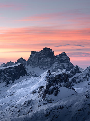 Breathtaking view of Monte Pelmo in the Dolomites under a vibrant sunrise sky. HD phone wallpaper