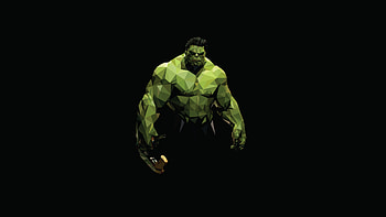 Hulk Polyart, hulk, superheroes, low-poly, artist, artwork, digital-art, behance, dark, oled HD wallpaper