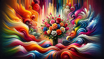 Colorful Abstract Rose Bouquet, flower, rose, rose bouquet, colorful, artistic HD wallpaper