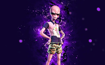 Llama Human Bill, , violet neon lights, Fortnite Battle Royale, Fortnite characters, Llama Human Bill Skin, Fortnite, Llama Human Bill Fortnite HD wallpaper