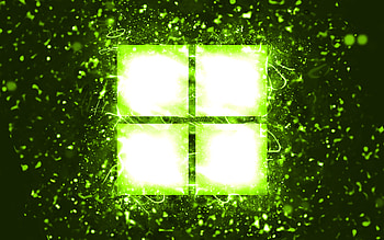 Microsoft lime logo, , lime neon lights, creative, lime abstract background, Microsoft logo, Windows 11 logo, brands, Microsoft HD wallpaper