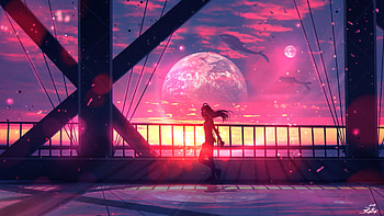 Girl Walking With Heads Anime Digital Art, anime-girl, anime, artist, artwork, digital-art, deviantart HD wallpaper