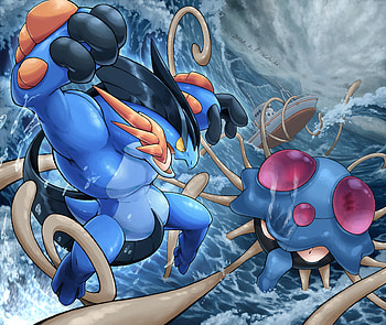 Swampert & Tentacruel, Tentacruel (Pokémon), Swampert (Pokémon), video game, Pokémon X and Y HD wallpaper