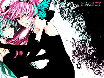 a big huge, miku, black, anime, huge, girls HD wallpaper