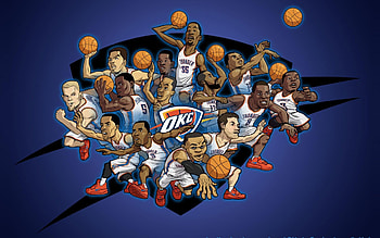 Caricature, Oklahoma City Thunder HD wallpaper