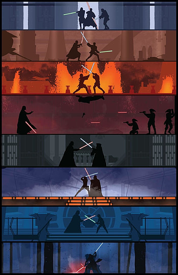 Star Wars Lightsaber Duel background HD phone wallpaper