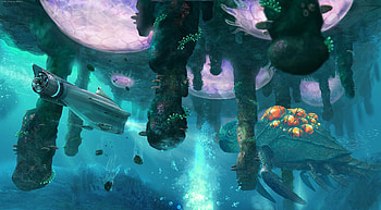 Cyclops & Massive Sea Turtle, submarine, video game, Subnautica HD wallpaper