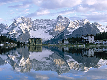 Heaven on earth, lugo di misurina, italy, dolomite alps, grand hotel HD wallpaper