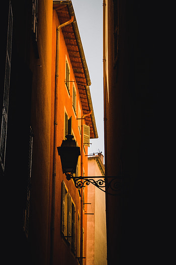 House, Building, Dark, Texture, Lantern, Lamp, Lane HD phone wallpaper