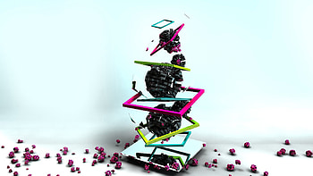 Structure, 3D, Form, Ball, Square, Scattering, Placer HD wallpaper