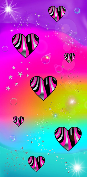 Hearts & Stars, stripes, magenta HD phone wallpaper