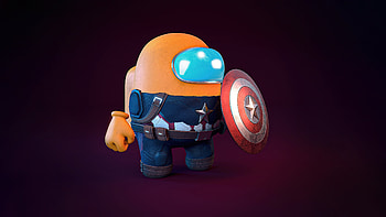 Among Us X Captain America, among-us, games, 2021-games, artist, artwork, digital-art, captain-america, superheroes, artstation HD wallpaper