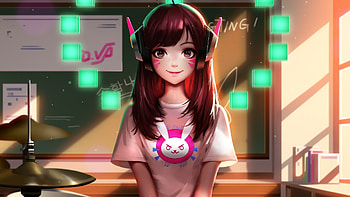 Dva Overwatch School Girl Artwork, dva-overwatch, overwatch, games, artwork, artist, digital-art, fantasy-girls, artstation HD wallpaper