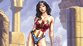 WonderWoman, girl, cartoon, superhero HD wallpaper