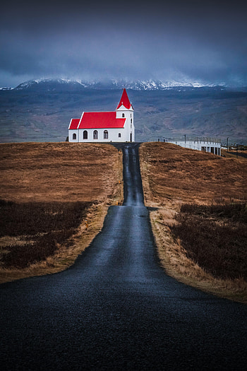 Nature, Building, Mountain, Road, Church HD phone wallpaper