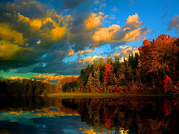When the night comes, night, come, colorful, dark, lake, twilight, clouds, autumn, sky, water HD wallpaper