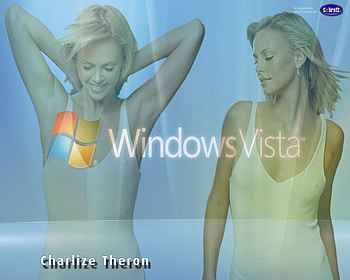 Charlize Theron, blue, vista HD wallpaper