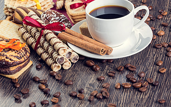 coffee and cinnamon, still life, pastry, graphy, coffee, cinnamon, food, drink HD wallpaper