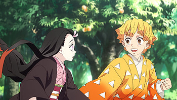 Kimetsu no Yaiba, Demon Slayer: Kimetsu no Yaiba, Zenitsu Agatsuma, Nezuko Kamado, Anime HD wallpaper
