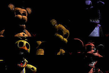 Withered Freddy (Five Nights at Freddy's), Golden Freddy (Five Nights At Freddy's), video game, Five Nights At Freddy's 2, Five Nights at Freddy's HD wallpaper