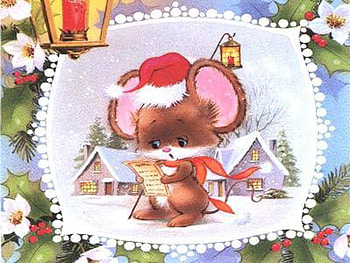 Christmas mouse, winter, holiday, mouse, snow, christmas, santa HD wallpaper