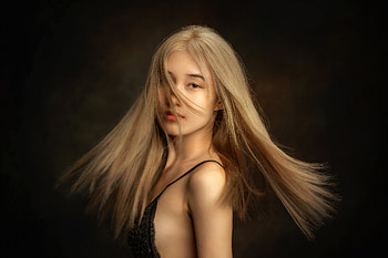 Asian Girl Hair In Face, girls, model, blonde HD wallpaper
