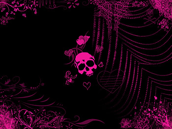 Girly Skull Related for pink emo HD wallpaper