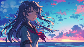 of Mai Sakurajima from Rascal Does Not Dream of Bunny Girl Senpai, Anime, Rascal Does Not Dream of Bunny Girl Senpai, Mai Sakurajima HD wallpaper