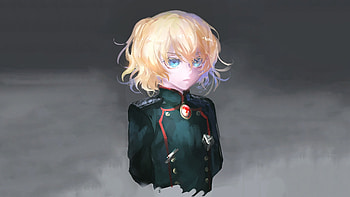 Blonde, Tanya Degurechaff, anime girl, uniform HD wallpaper