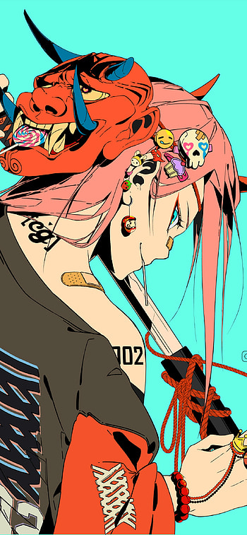 Oni-Masked Zero Two — Darling in the FranXX, Anime, Darling in the FranXX HD phone wallpaper