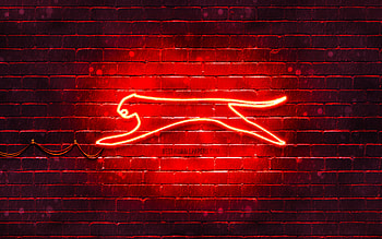 Slazenger red logo, , red brickwall, Slazenger logo, brands, Slazenger neon logo, Slazenger HD wallpaper