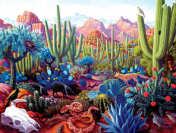 :), snake, bones, painting, art, pictura, serpent, desert, cactus HD wallpaper