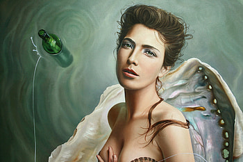 Secrets, shells, mermaid, fantasy, beautiful, bottle HD wallpaper