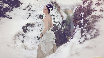 beauty in snow, winter, model, snow, smile HD wallpaper