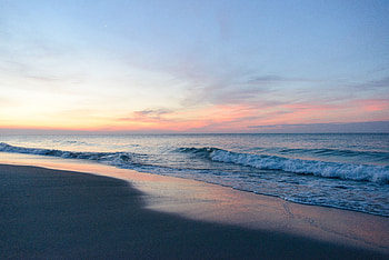 Nature, Sea, Twilight, Waves, Beach, Dusk, Surf HD wallpaper