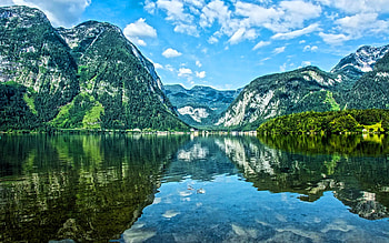Lake Hallstatt, summer, Alps, mountains, Obertraun, Austria, Hallstatter See, beautiful nature, R, Europe, Hallstatt HD wallpaper