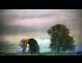 rain girl, model, rain, girl, woman, female HD wallpaper