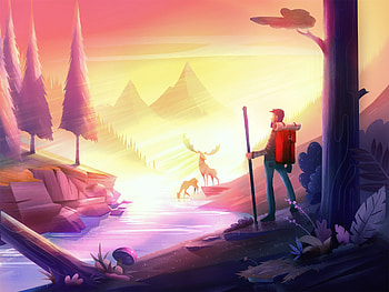 Adventure Minimalism, artist, artwork, digital-art, minimalism, minimalist HD wallpaper