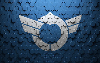 Flag of Shiga, honeycomb art, Shiga hexagons flag, Shiga, 3d hexagons art, Shiga flag HD wallpaper