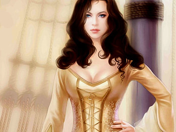 Beautiful Woman, brown-haired, women, beautiful, yellow HD wallpaper