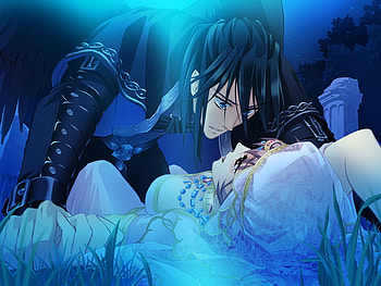 Garnet Cradle, night, wing, arabian clothes, garnet, couple, surprise, male, female HD wallpaper