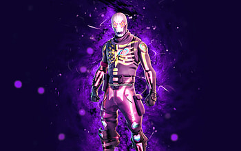 Neon Party Trooper Party Trooper, , violet neon lights, Fortnite Battle Royale, Fortnite characters, Neon Party Trooper Party Trooper Skin, Fortnite, Neon Party Trooper Party Trooper Fortnite HD wallpaper