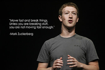 Mark Zuckerberg, Moving fast and taking risks, Business advice, Inspirational quotes HD wallpaper