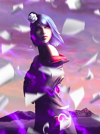 Konan, beautiful, magenta, narutoshippuden, akatsuki, purple, girl, manupulation, animegirl, anime HD phone wallpaper